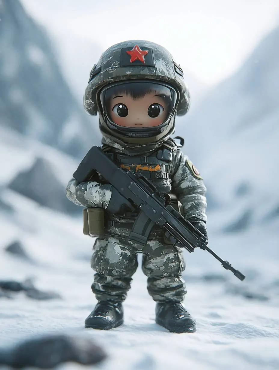Q版军事人物特种兵形象3D打印模型