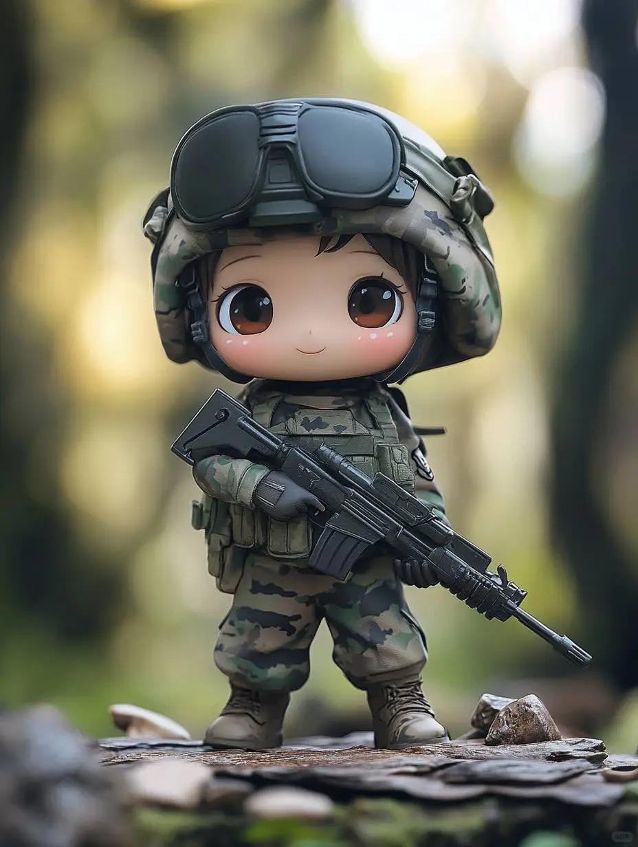 Q版军事人物特种兵形象3D打印模型