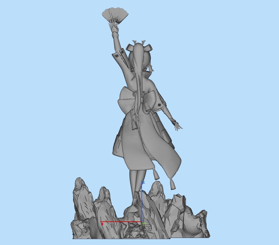神里绫华   萌娘 原神白鹭霜华 白鹭公主 雪中刀3D打印模型