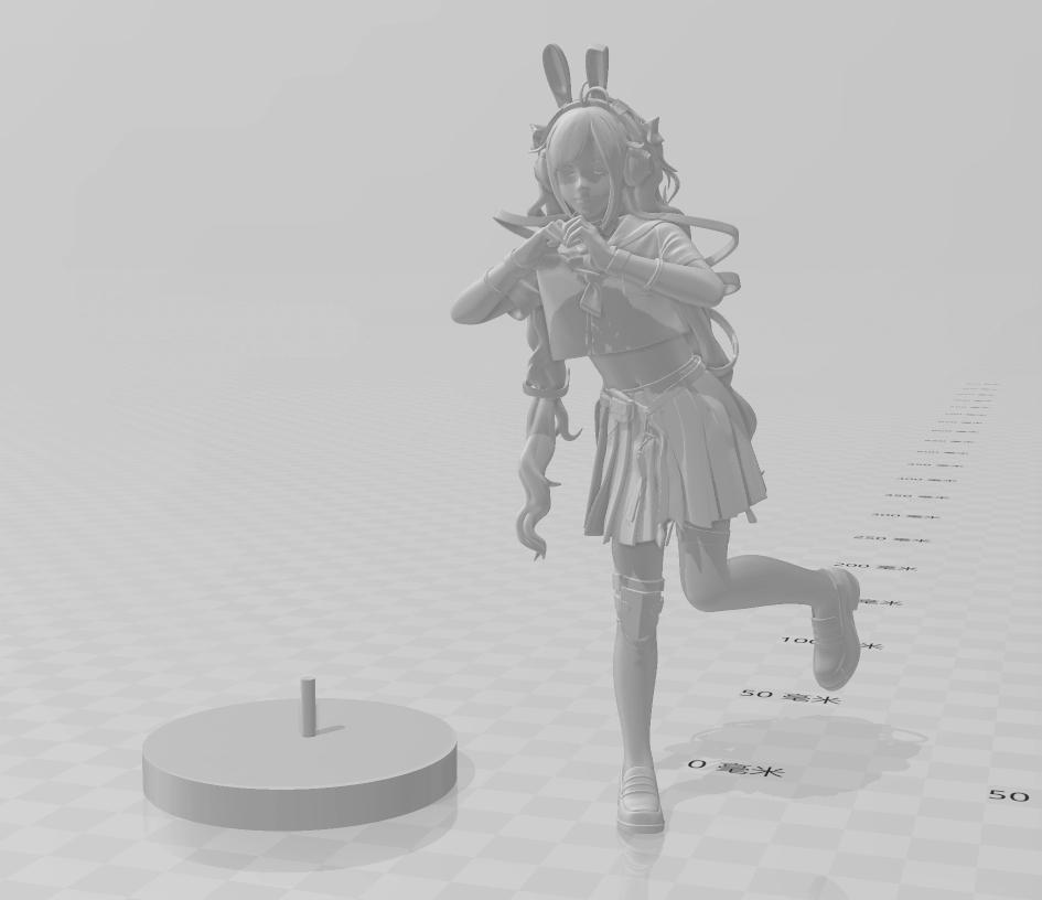 Angela 安吉拉 单脚站姿比心3D打印模型