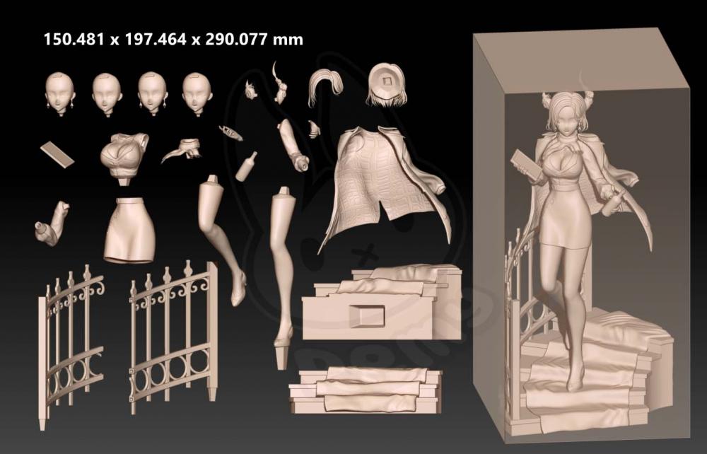 纳瑞莎·雷文克罗夫特 虚拟主播3D打印模型