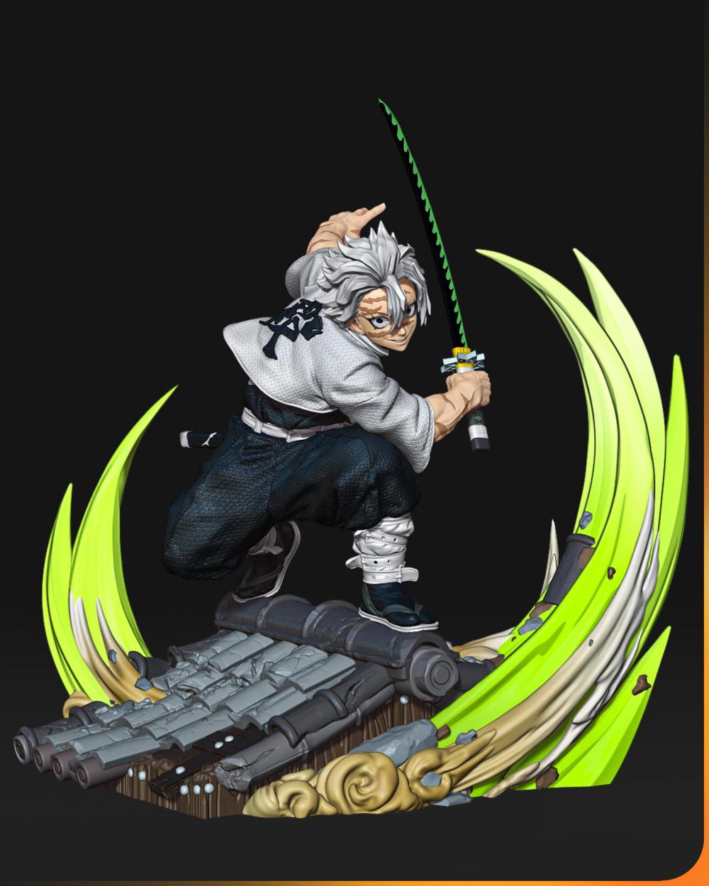 《鬼灭之刃》不死川实弥3D打印模型