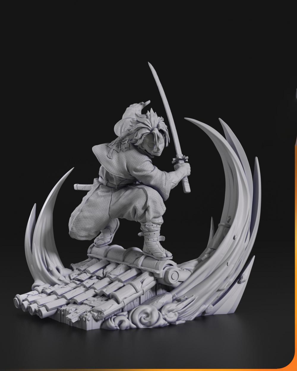 《鬼灭之刃》不死川实弥3D打印模型