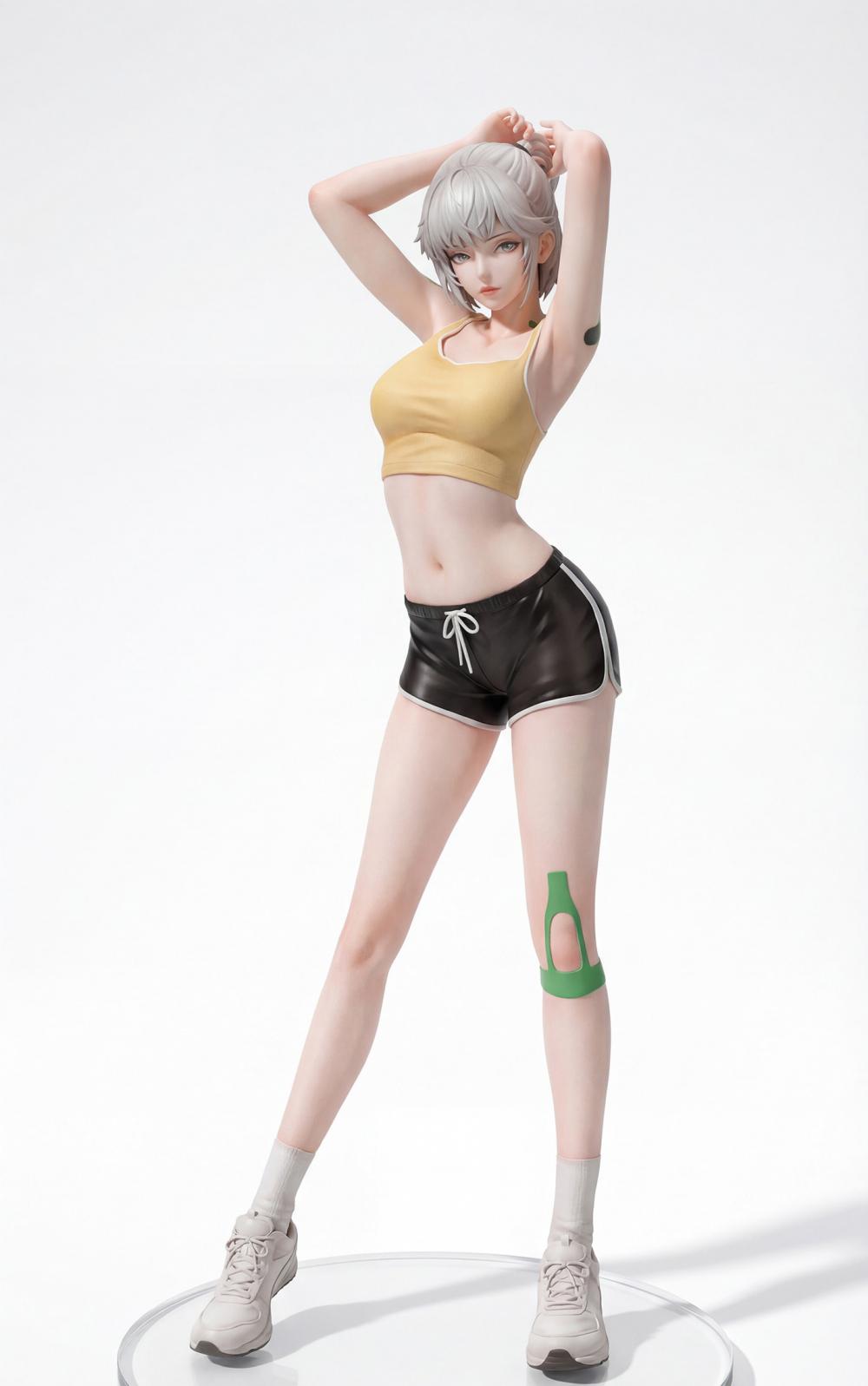 灵笼白月魁运动服3D打印模型