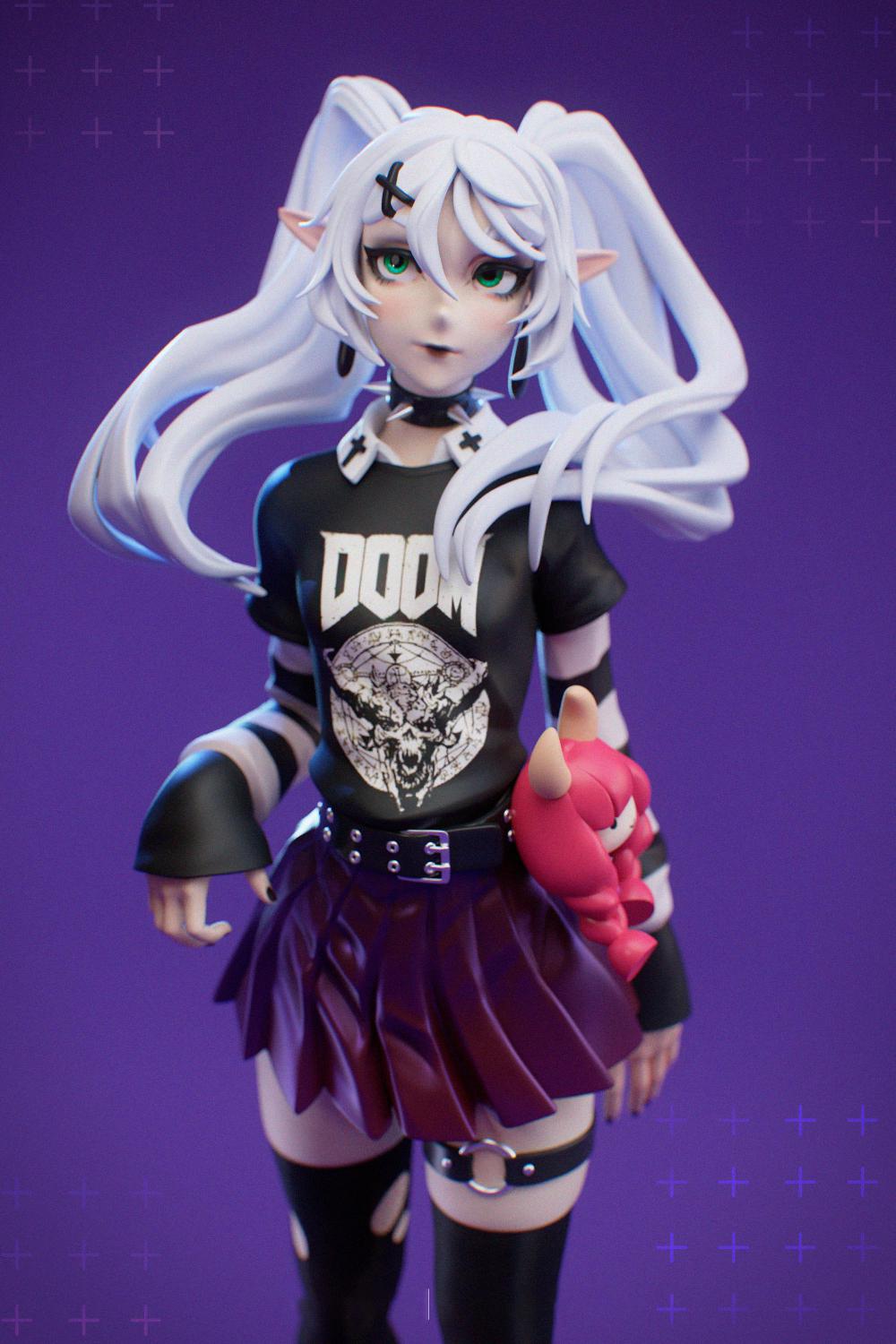 哥特摇滚风 芙莉莲3D打印模型