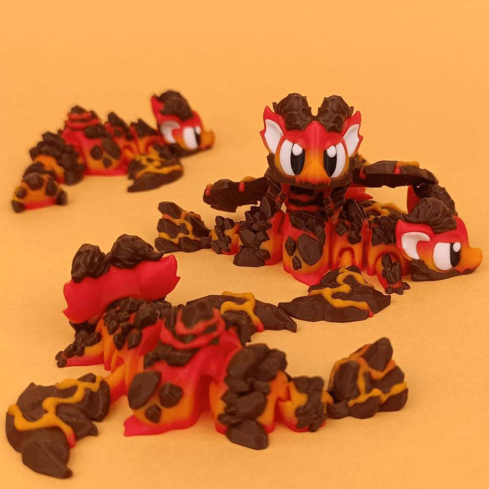 熔岩龙-带龙蛋3D打印模型