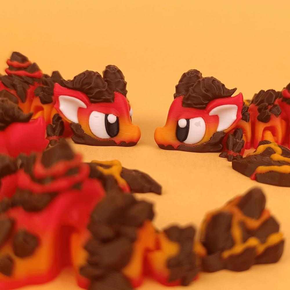 熔岩龙-带龙蛋3D打印模型