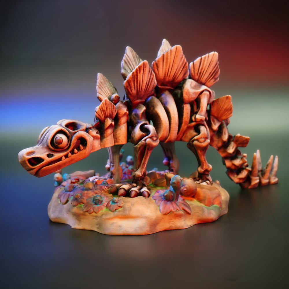 可动骨架剑龙3D打印模型