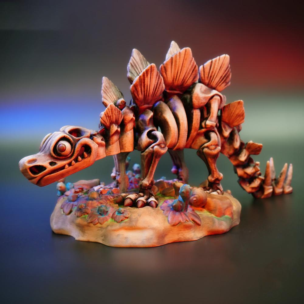 可动骨架剑龙3D打印模型