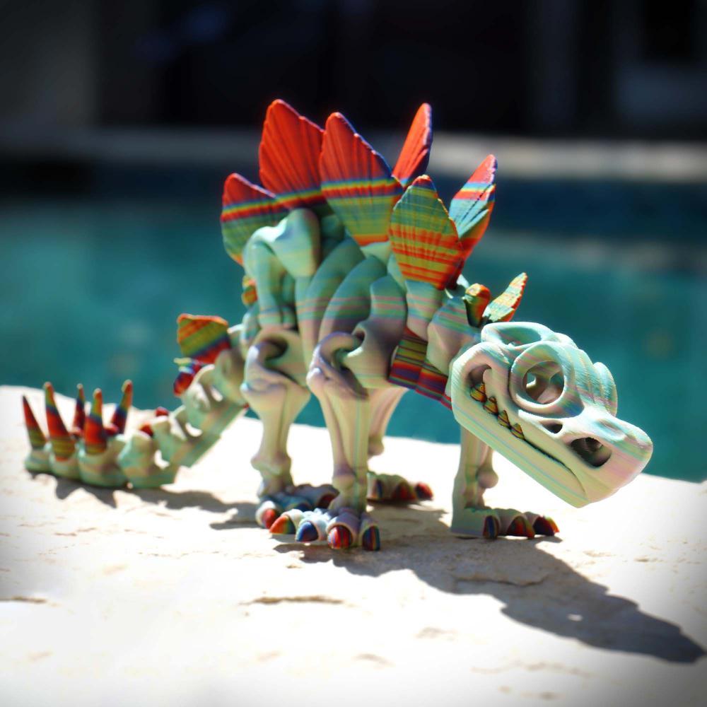 可动骨架剑龙3D打印模型