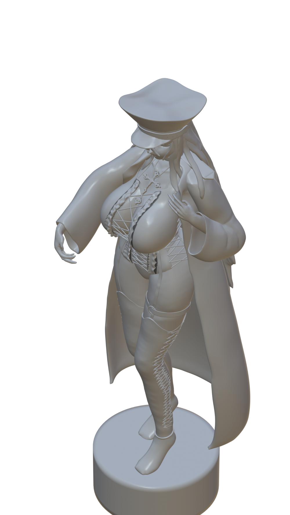 学习建模一个女性33D打印模型