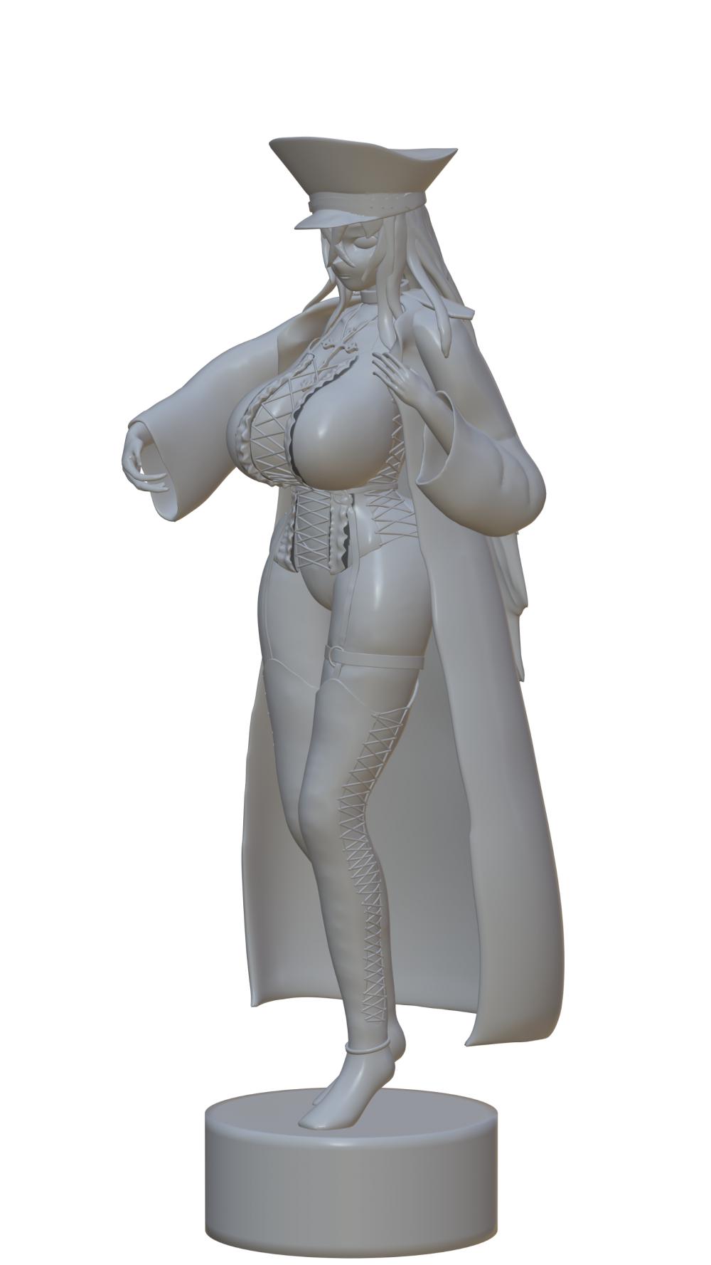 学习建模一个女性33D打印模型