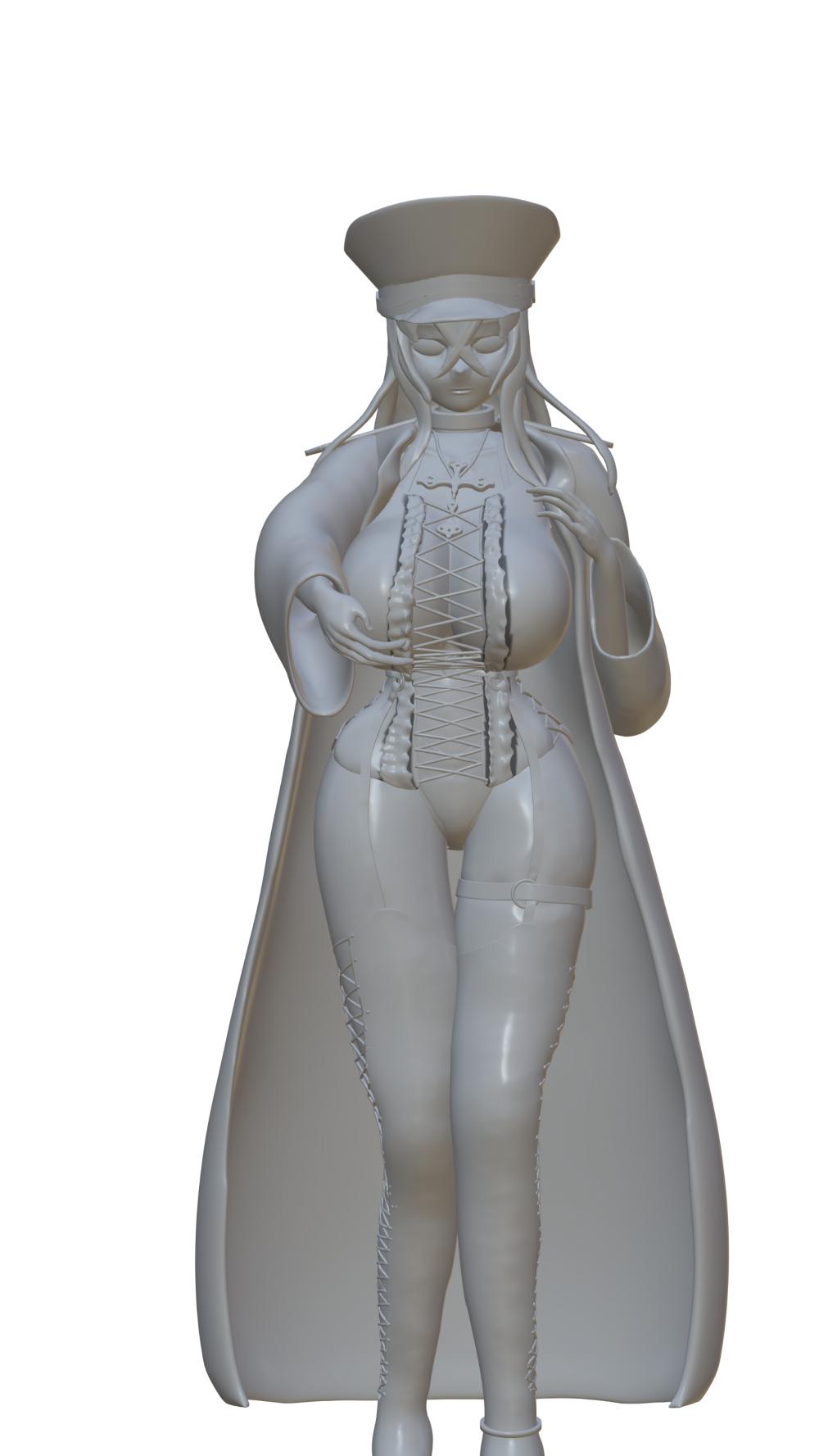 学习建模一个女性33D打印模型