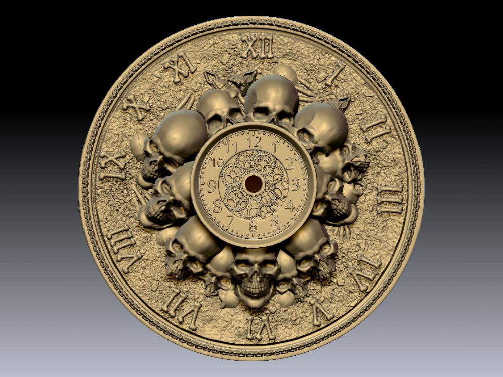 骷髅挂钟3D打印模型