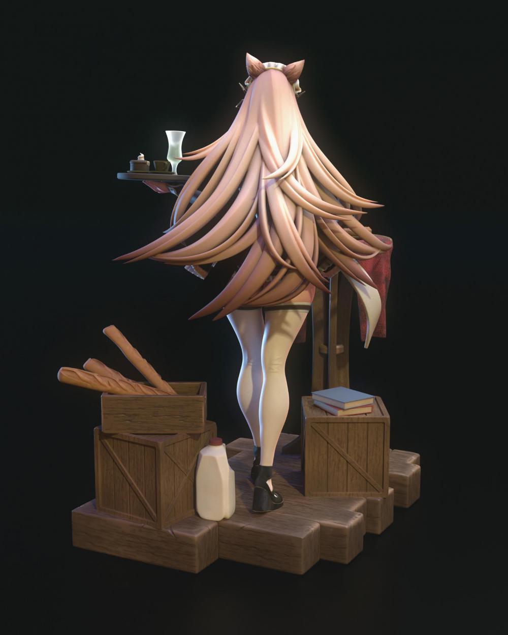 胜利女神 拉毗 女仆装3D打印模型