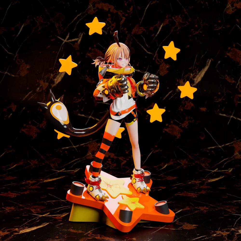 琪琪·沐林 虚拟主播3D打印模型