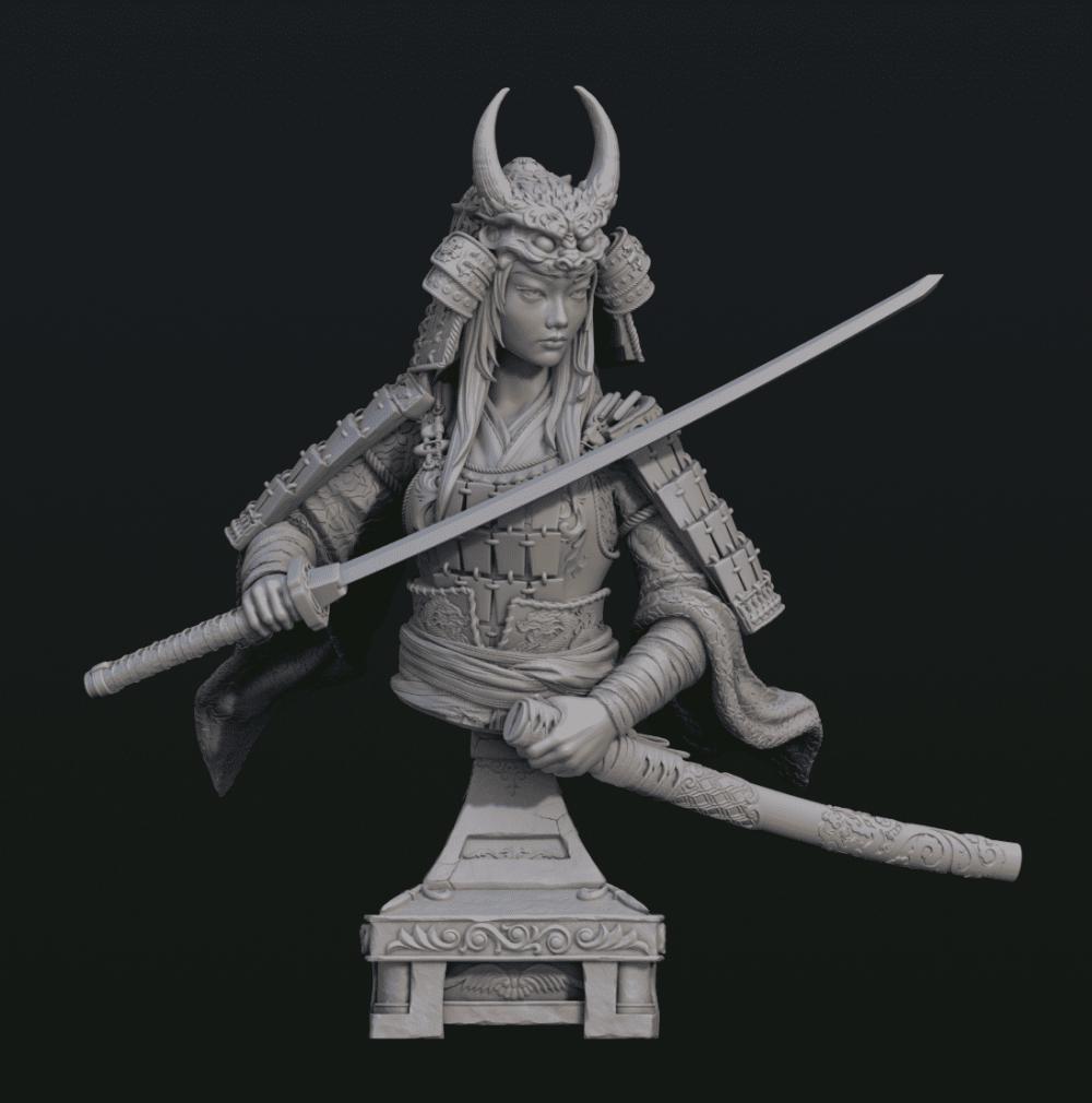 女武半身像A3D打印模型