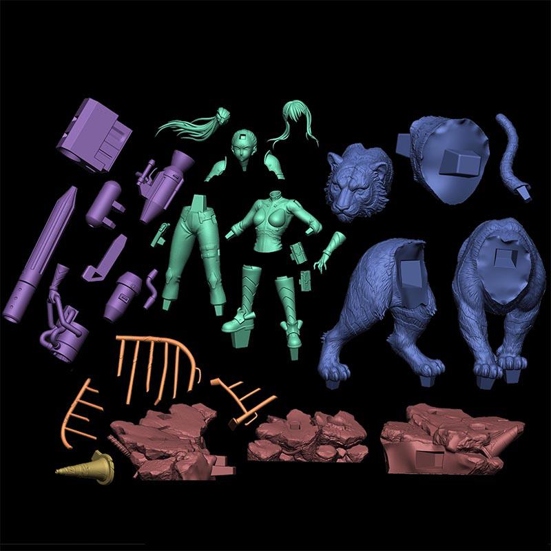 亚白米娜和伐虎 怪兽8号3D打印模型