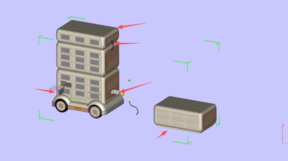 送餐车3D打印模型