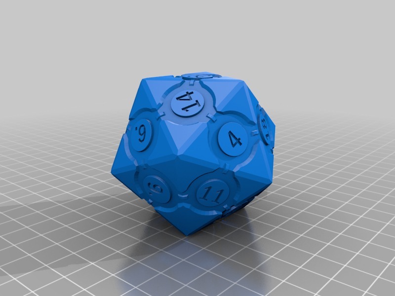 12面体数字骰子3D打印模型