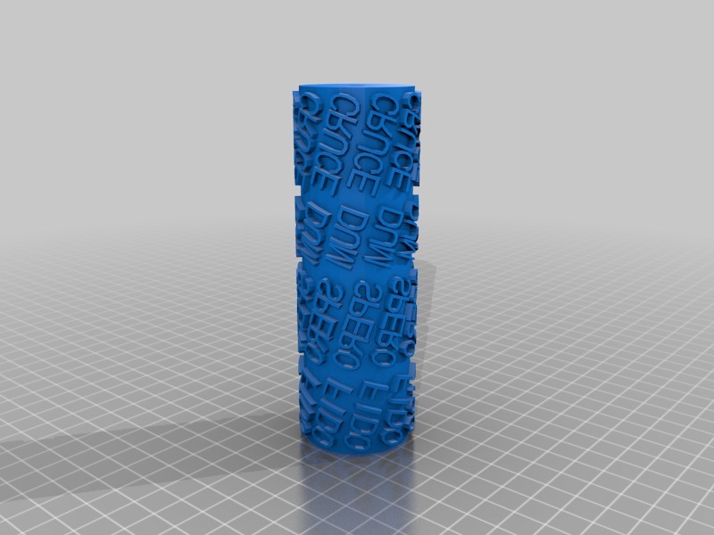 文字滚刷3D打印模型