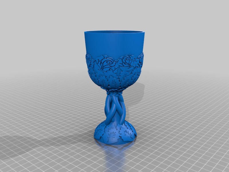 玫瑰型的杯子3D打印模型