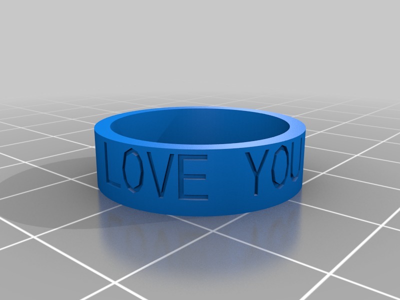 戒指 LOVE YOU3D打印模型