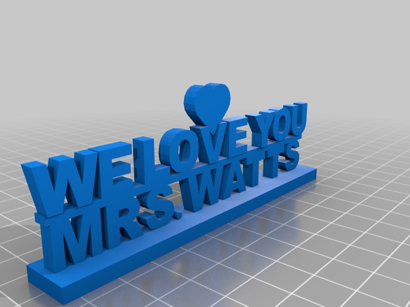 我们爱你watts夫人3D打印模型