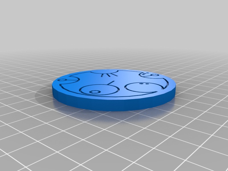 克里斯蒂娜 - 圆形咖喱文硬币3D打印模型