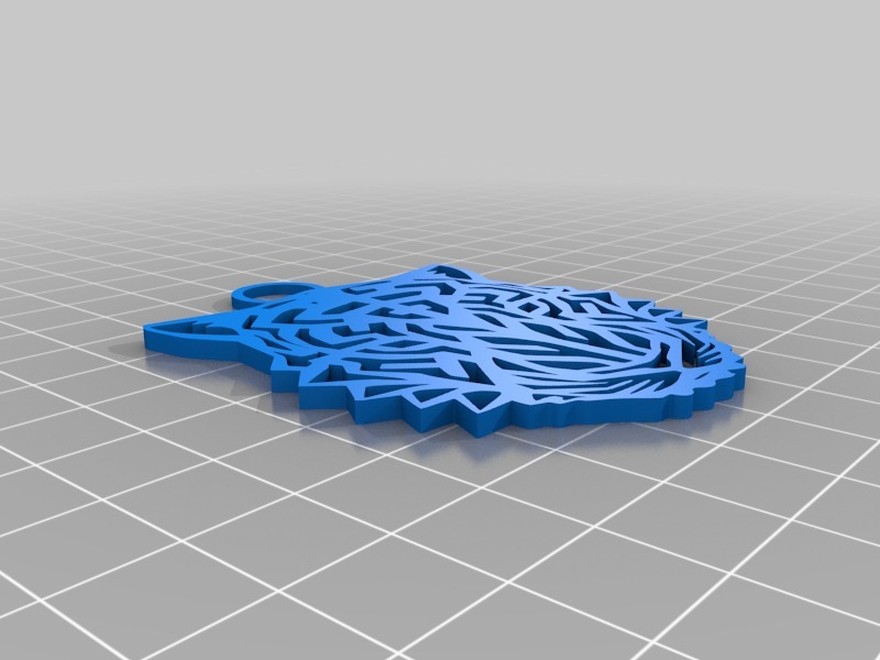 老虎头吊坠3D打印模型