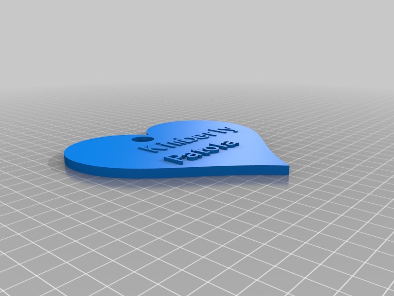钥匙扣 爱心3D打印模型